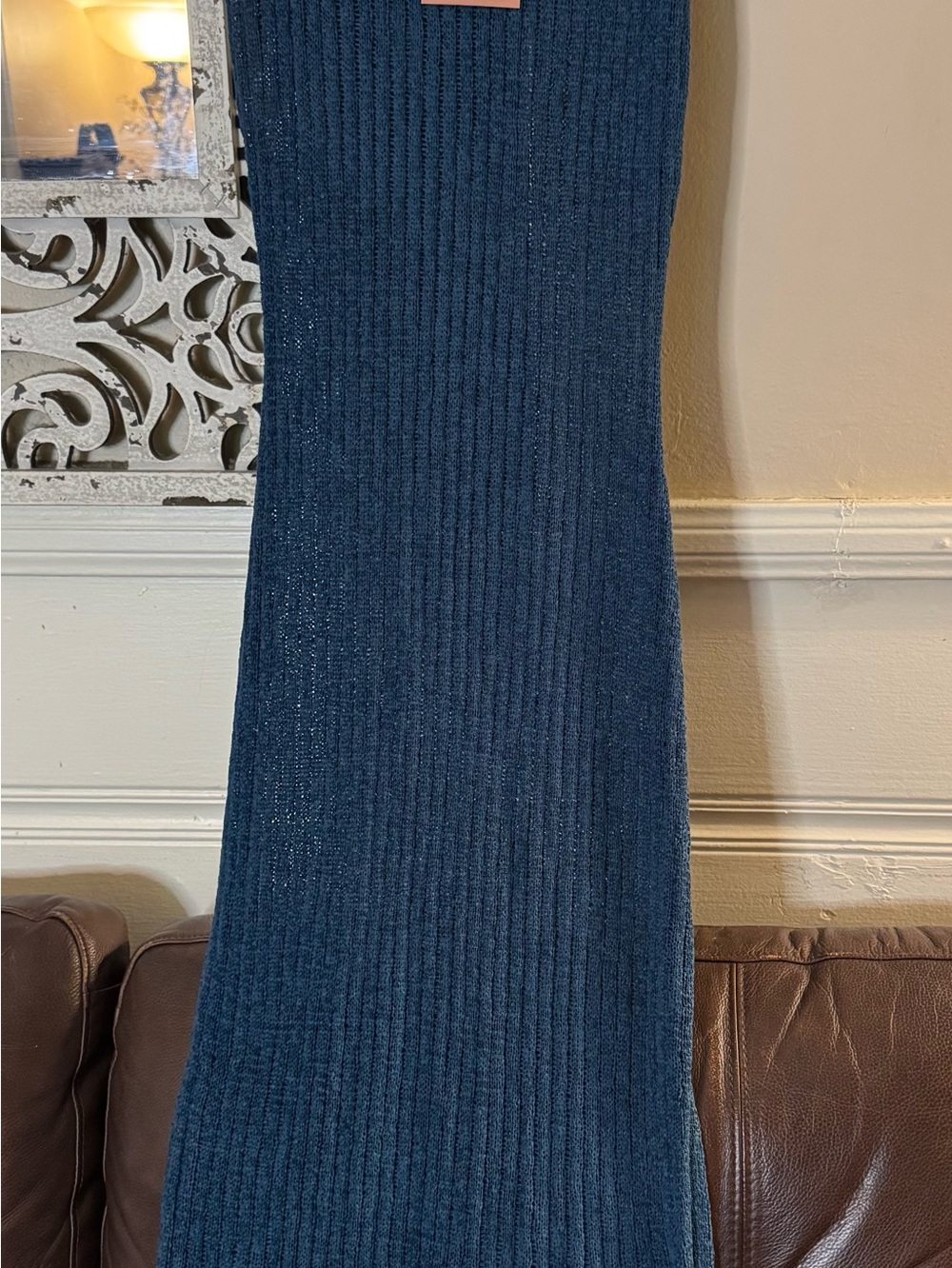 Swim Shade & Shore Sleeveless Ribbed Knit Dress in Teal Blue
